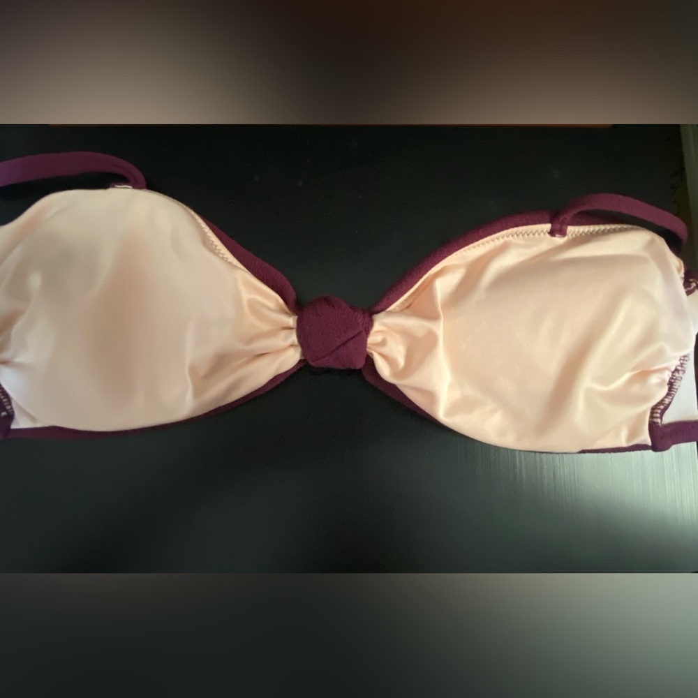 Shade & Shore Bikini Top NWT swimwear women’s juniors small wine burgundy - Picture 10 of 10